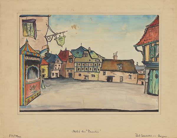 Pinocchio Sketch no 1 Town Square 1934 1943