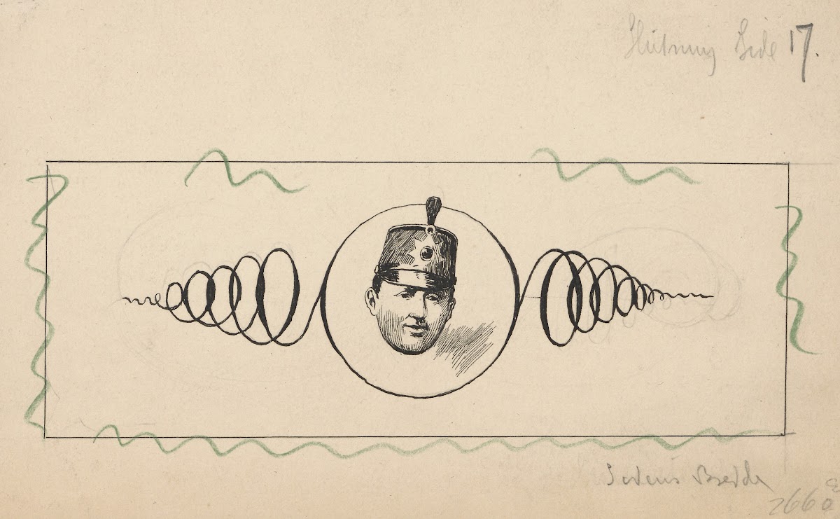 Soldiers head in a circle 1891