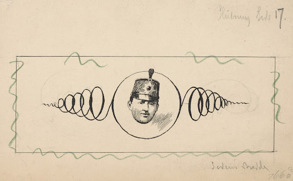 Soldiers head in a circle 1891