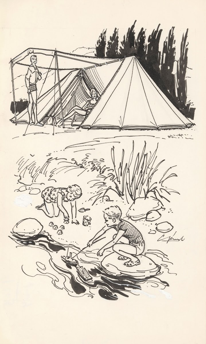 Spelende kinderen bij een rivier 20th century