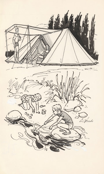 Spelende kinderen bij een rivier 20th century
