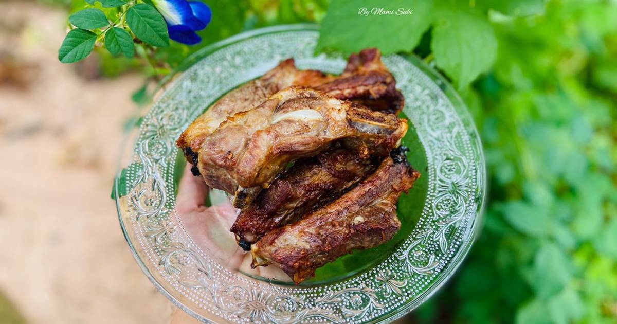 Sườn cọng nướng tỏi