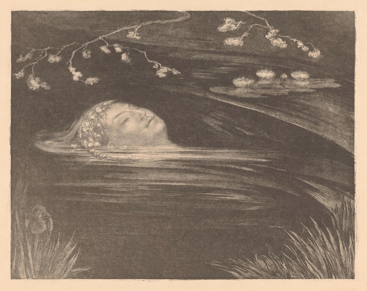 Ophelia drijvend in het water 1922