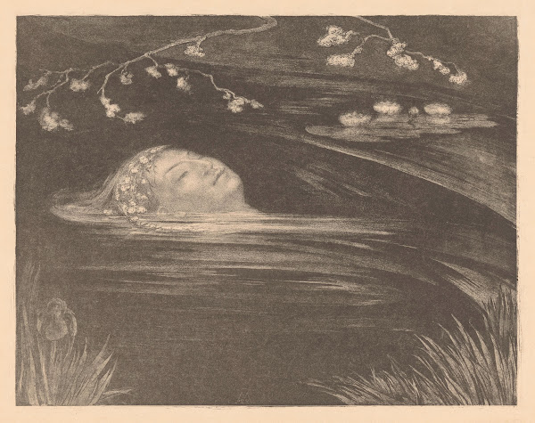 Ophelia drijvend in het water 1922
