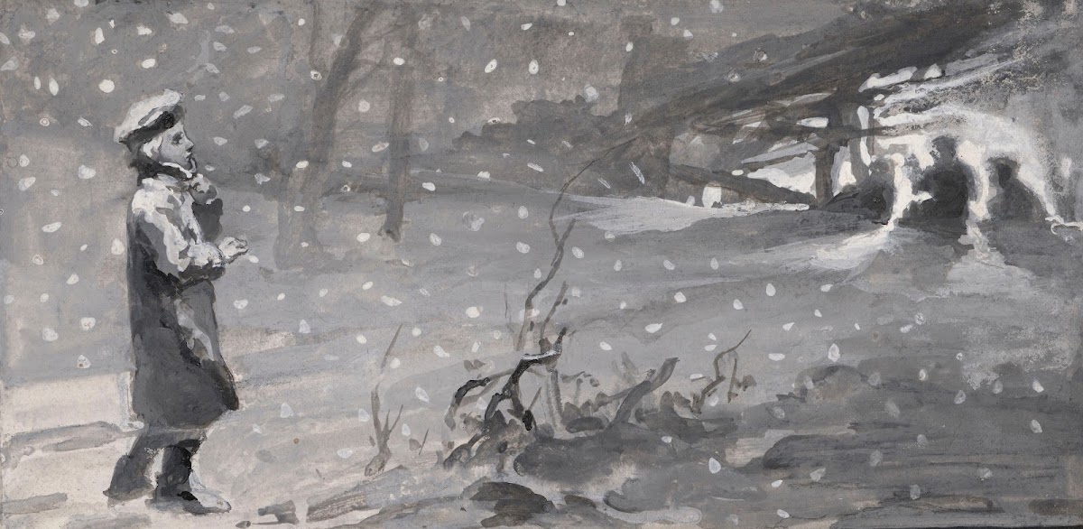 Boy on a Snowy Night 1900