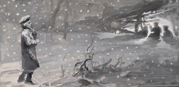 Boy on a Snowy Night 1900