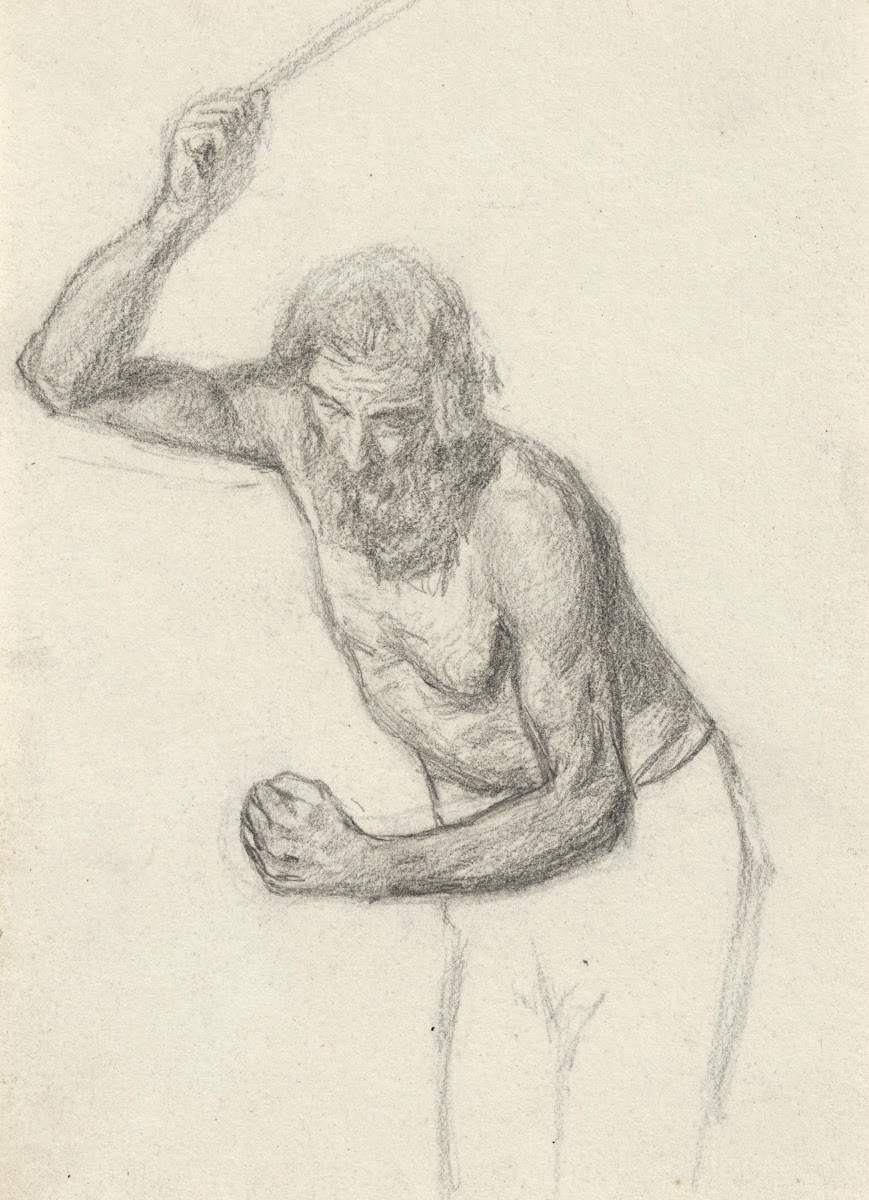Study of the charioteer in Elijah running to Jezreel before Ahabs Chariot