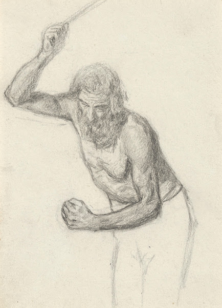 Study of the charioteer in Elijah running to Jezreel before Ahabs Chariot