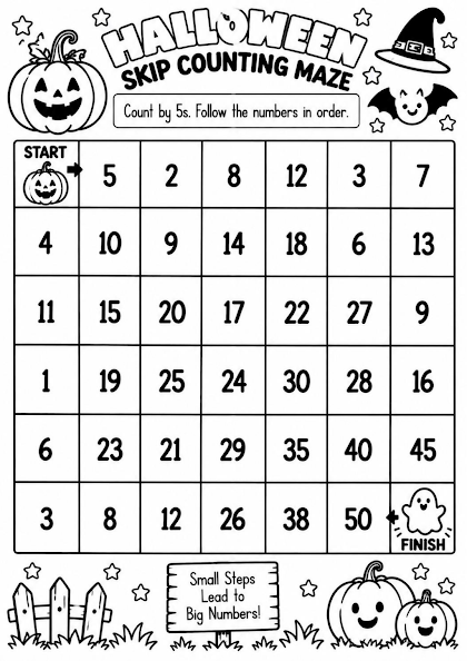 HALLOWEEN SKIP COUNTING MAZE