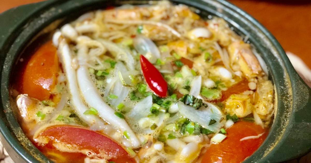 Canh đầu tôm nấu nấm 🍄 🦐