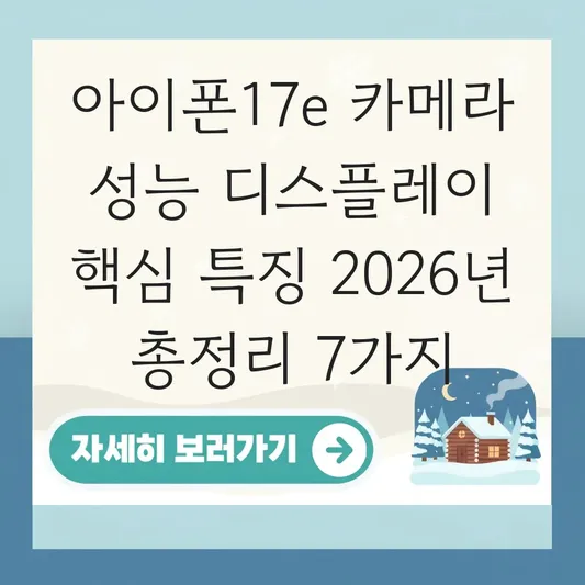 아이폰17e 카메라 성능 디스플레이 핵심 특징