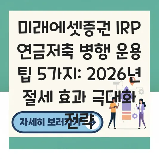 미래에셋증권 IRP 연금저축과 병행 운용 하는 법 대표 이미지