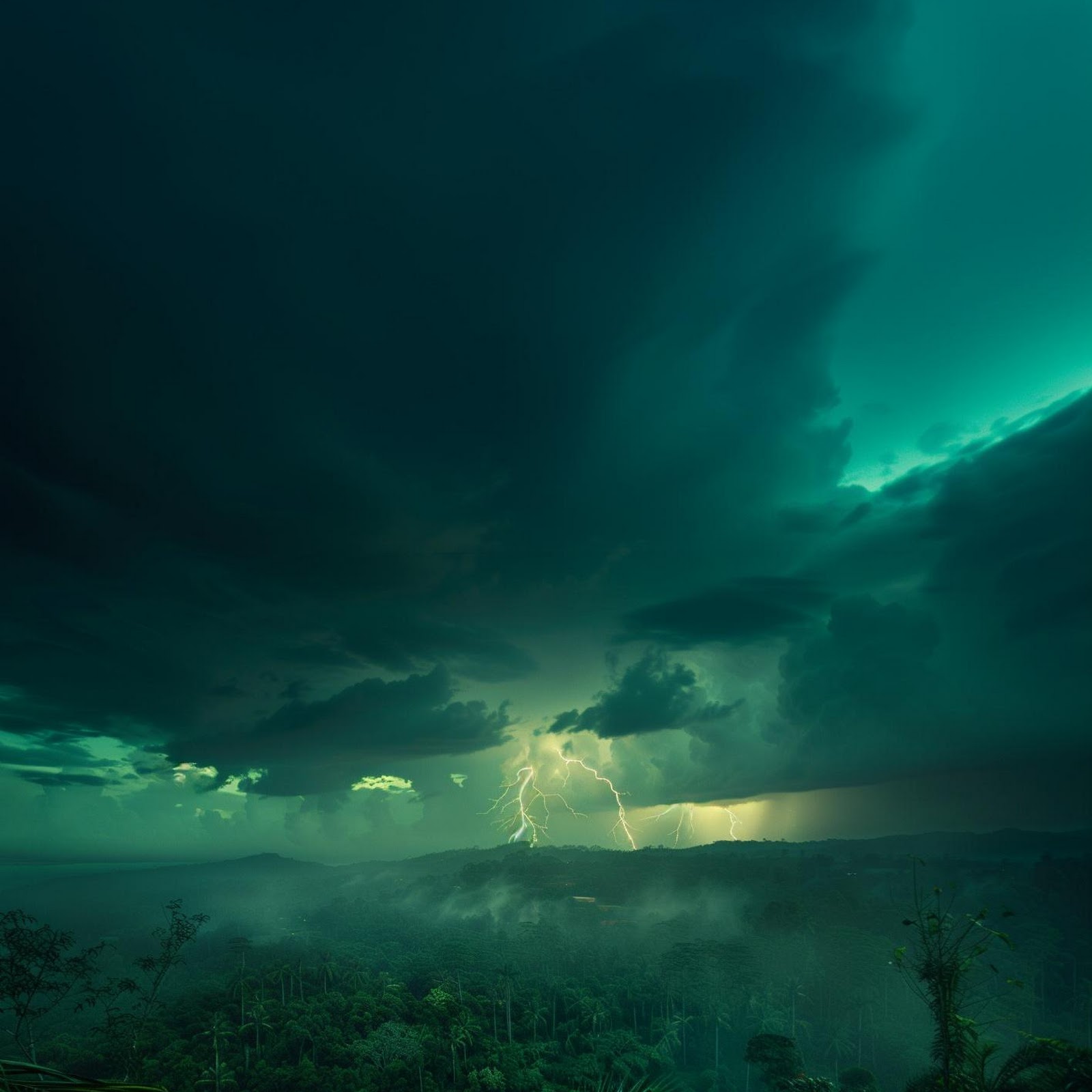 Download Dark Jungle Lightning Storm Full HD iPhone