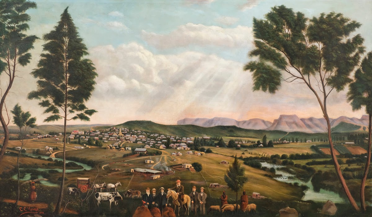 Panoramic view of Umtata and the Drakensberg Mountains Eastern Province 1913