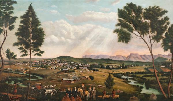Panoramic view of Umtata and the Drakensberg Mountains Eastern Province 1913