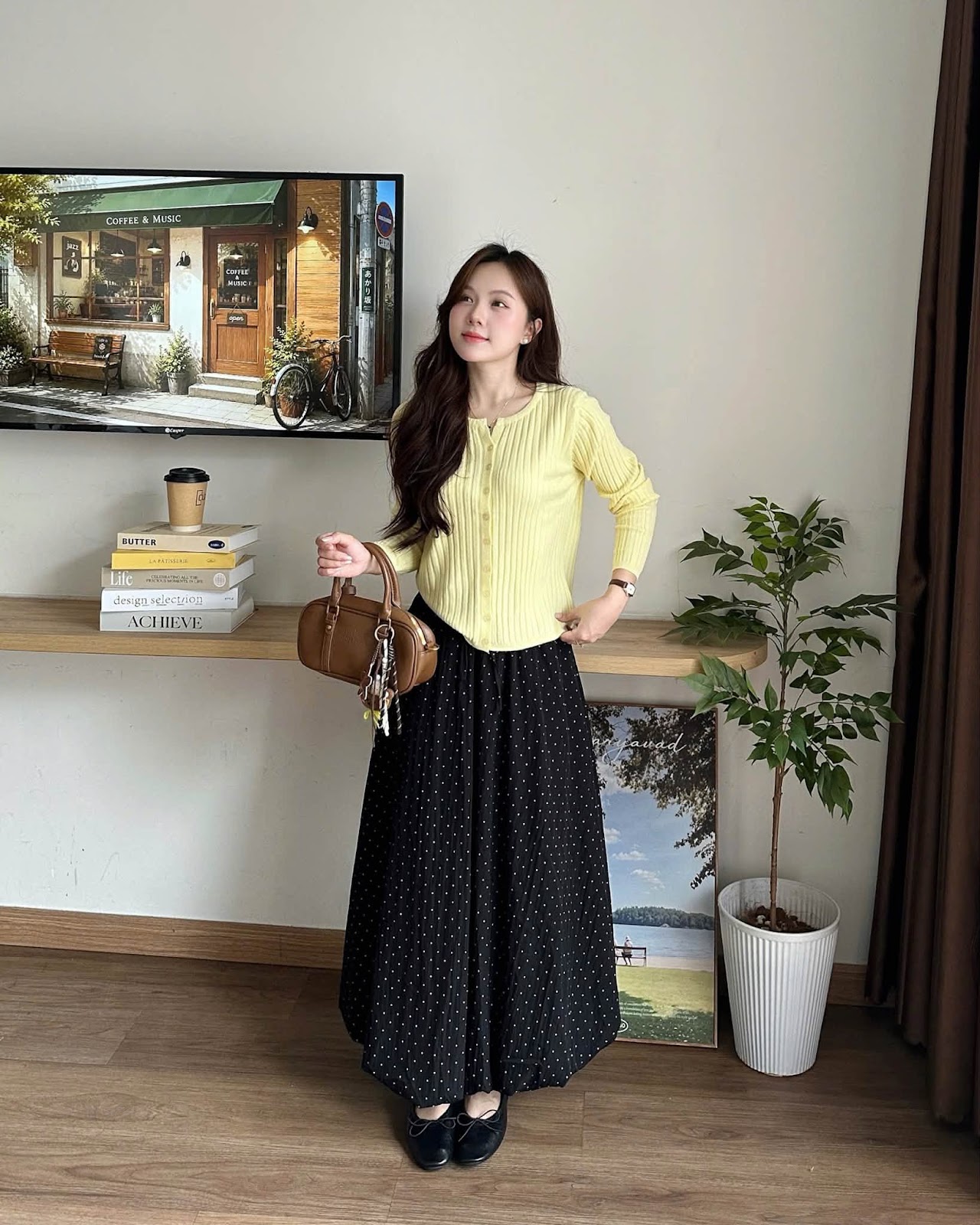 Áo len dài tay gân trơn nút XONXEN SHOP 5382