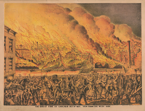 The Great fire at Chicago Oct 9th 1871 View from the west side 1871