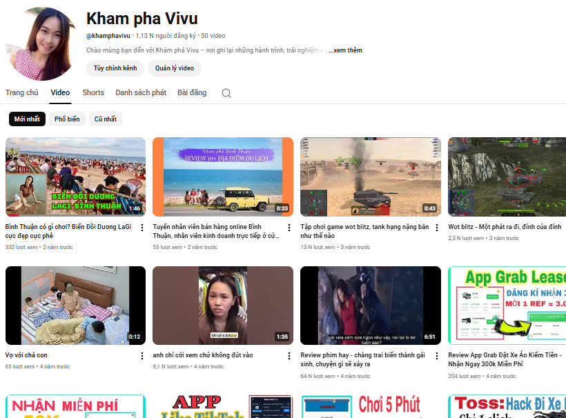 Bán kênh YouTube hơn 1.13K subs, kênh sạch, lập từ lâu 2020,...