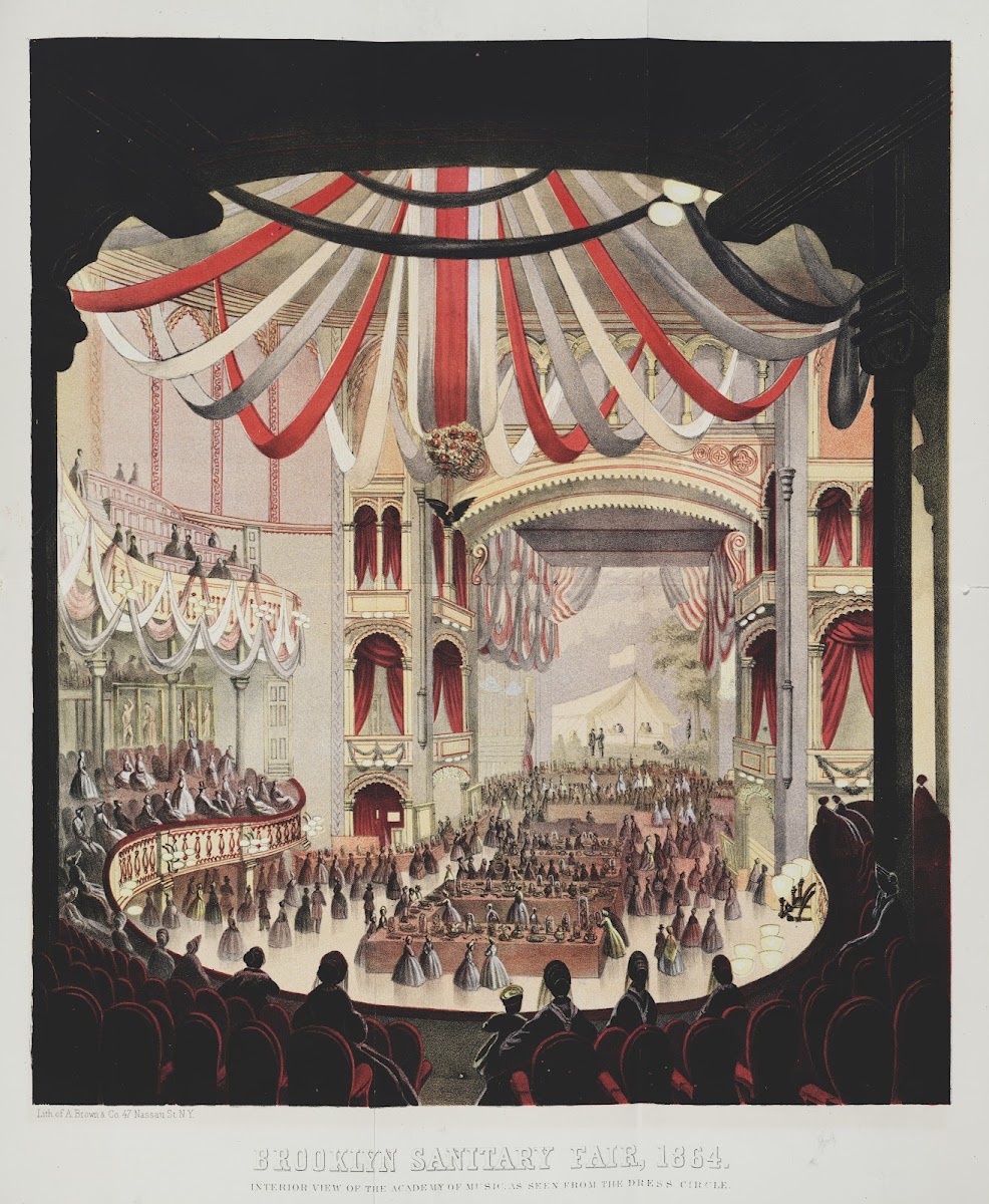 Brooklyn Sanitary Fair 1864 Interior view of the Academy of Music as seen from t