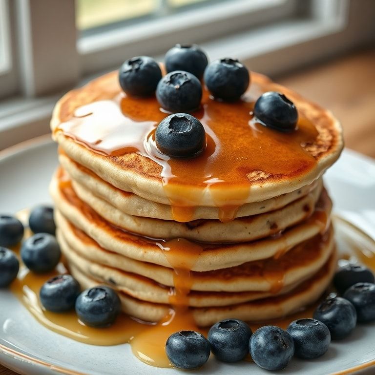 Fluffy Blueberry Pancakes Recipe for Easy Breakfast – Quick & Homemade finished