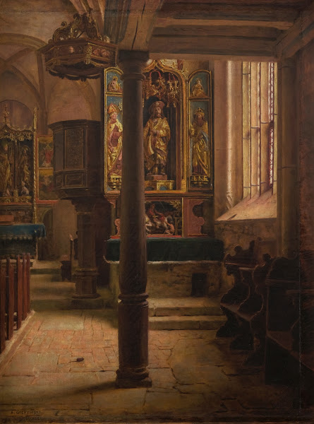 Interior of St Wolfgangs Church in Rothenburg 1896 1897