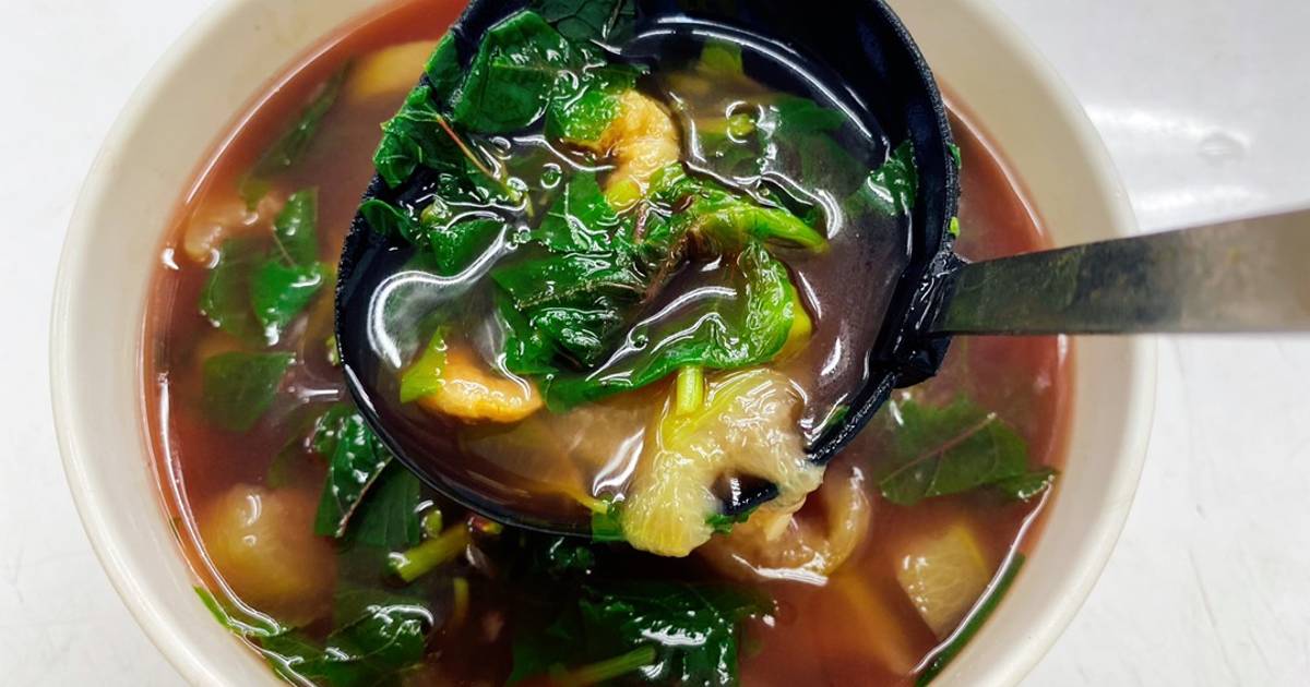 Canh mướp rau dền nấu tôm khô