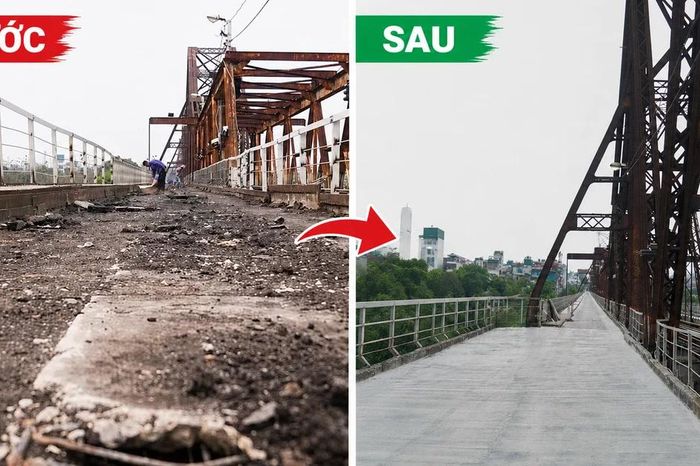 Hơn 1 tháng sửa chữa, cầu Long Biên thay đổi thế nào? - Báo Tiền Phong