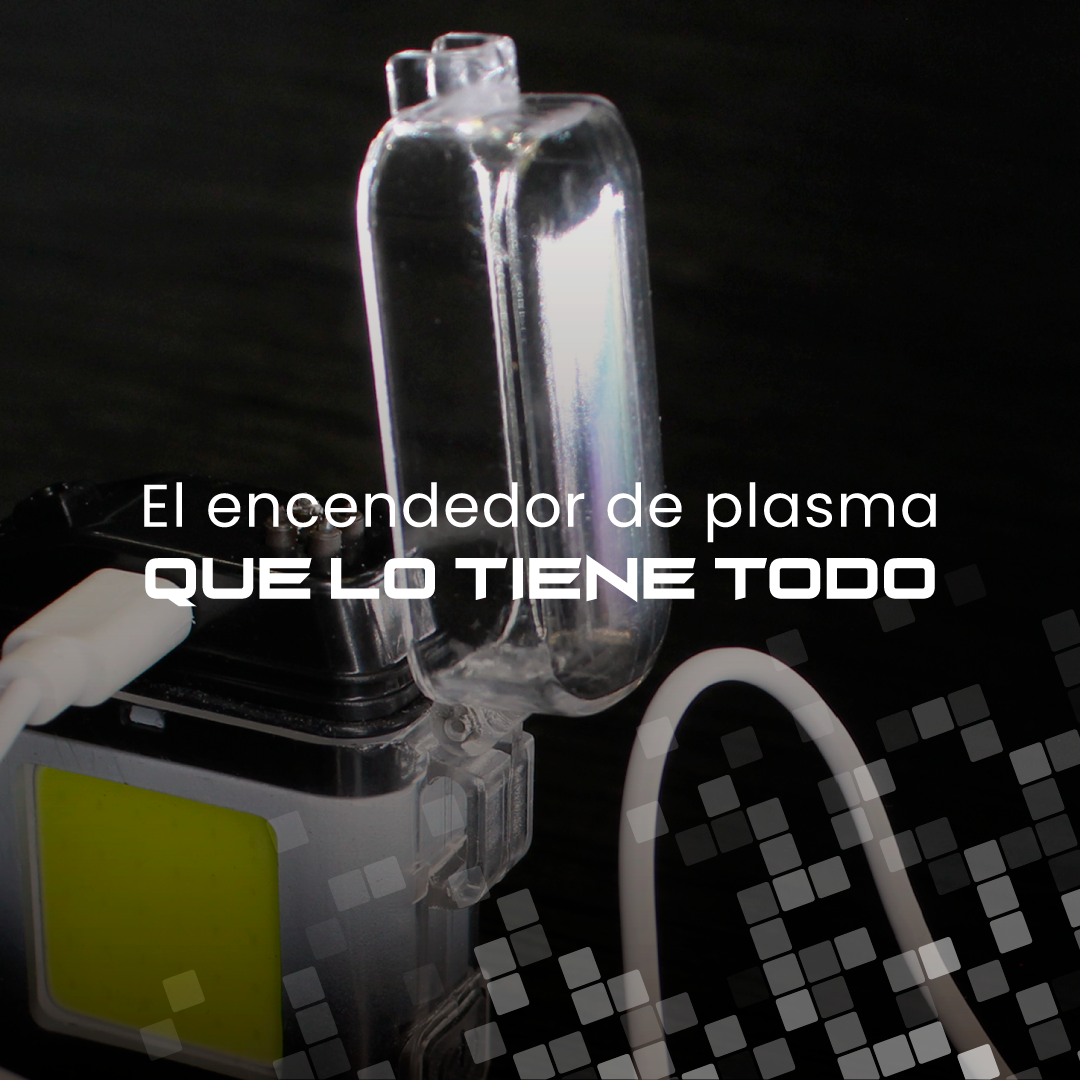 encendedor de plasma recargable con linterna resistente al viento