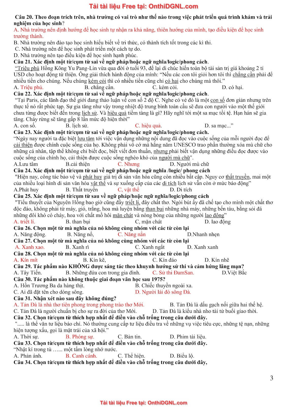 39 Đề ôn HSA - ĐỊnh tính