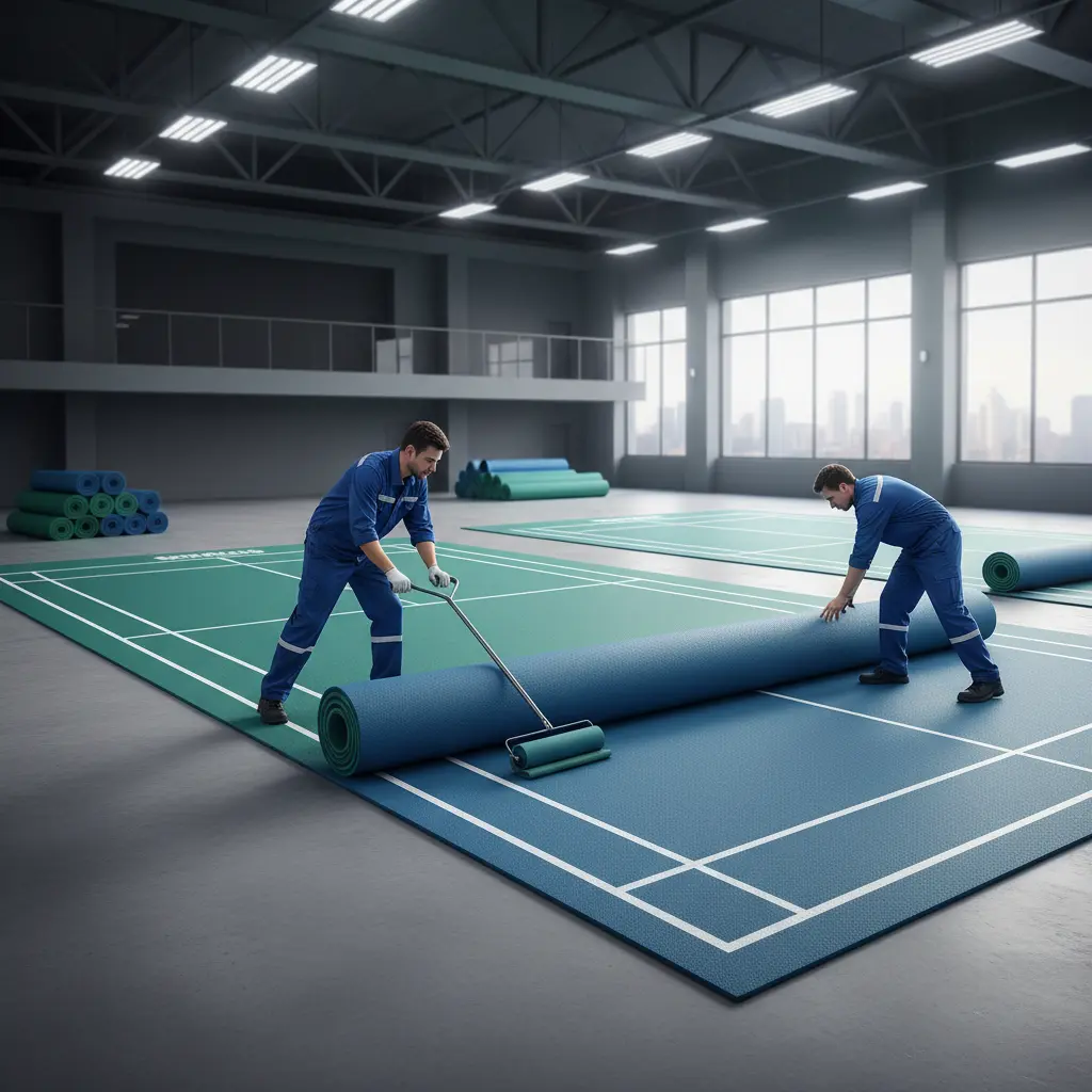 Jasa pemasangan karpet lapangan badminton profesional