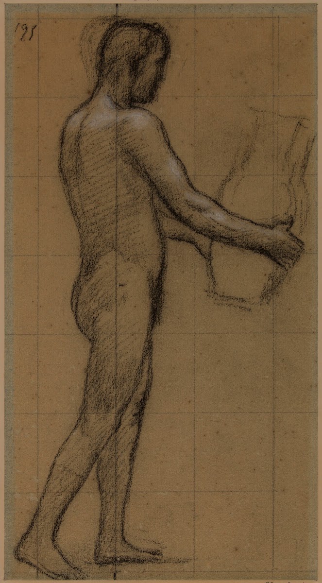 Homme nu de profil marchant vers la droite 1892 1894