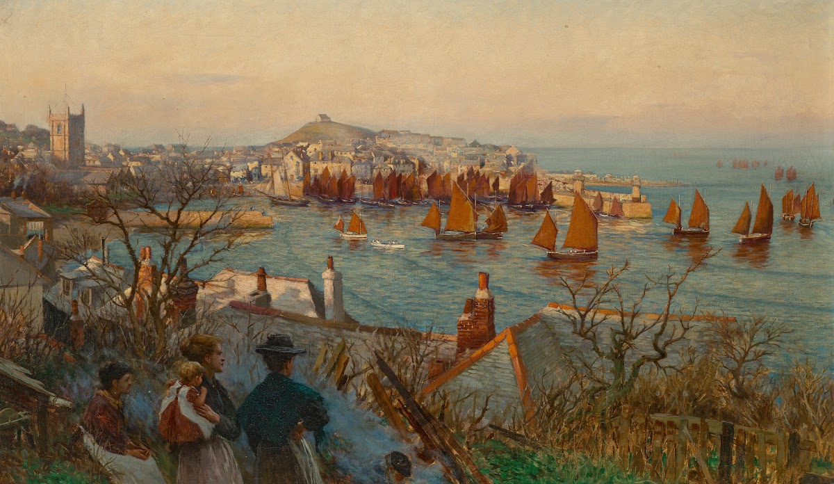 The fleet in the harbour at St Ives