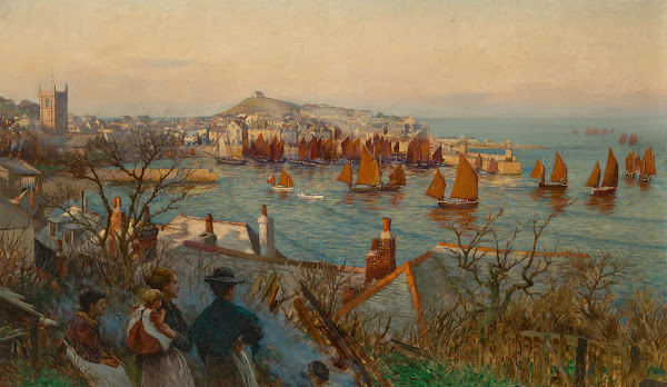 The fleet in the harbour at St Ives