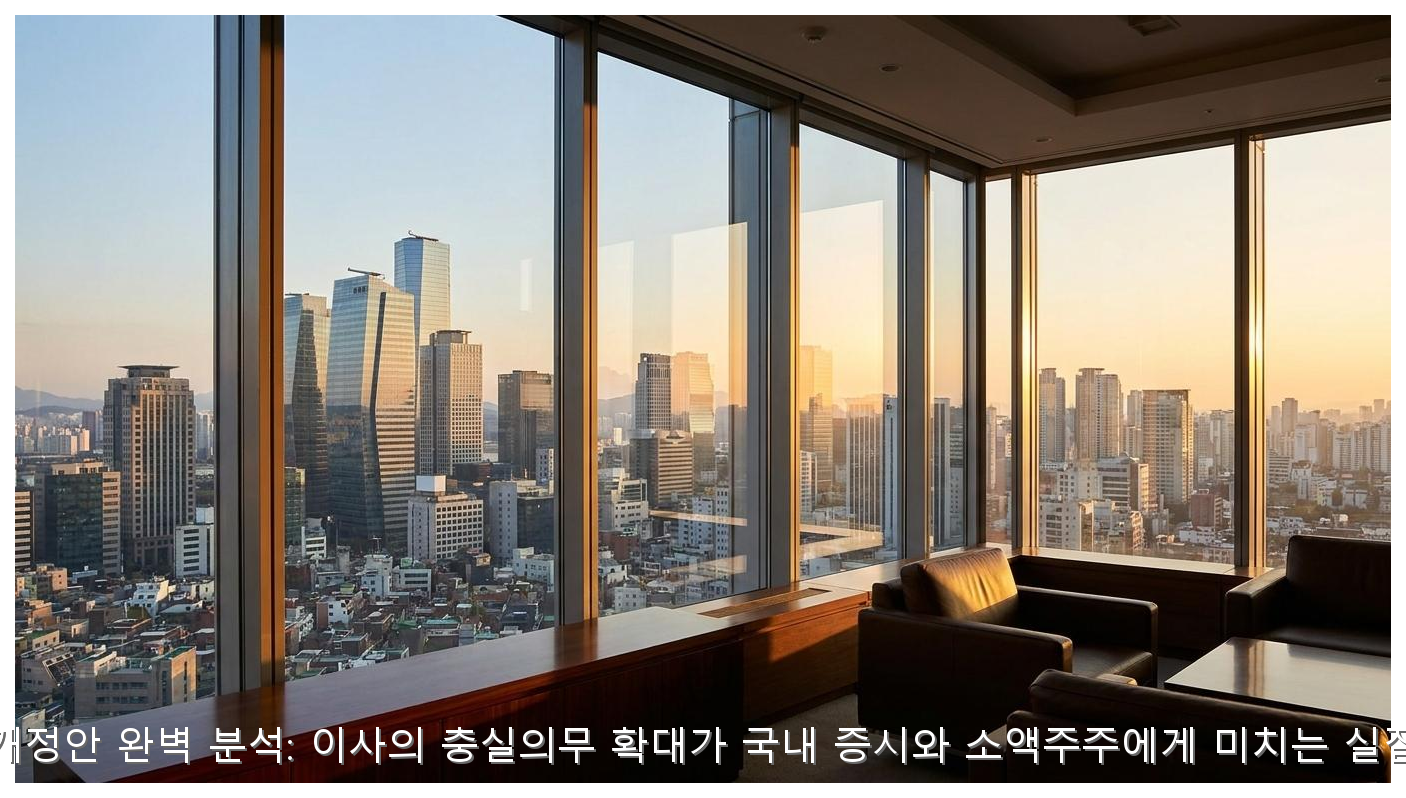 K-상법 개정안 완벽 분석: 이사의 충실의무 확대가 국내 증시와 소액주주에게 미치는 실질적 영향 핵심 안내 및 분석 인포그래픽 (4)