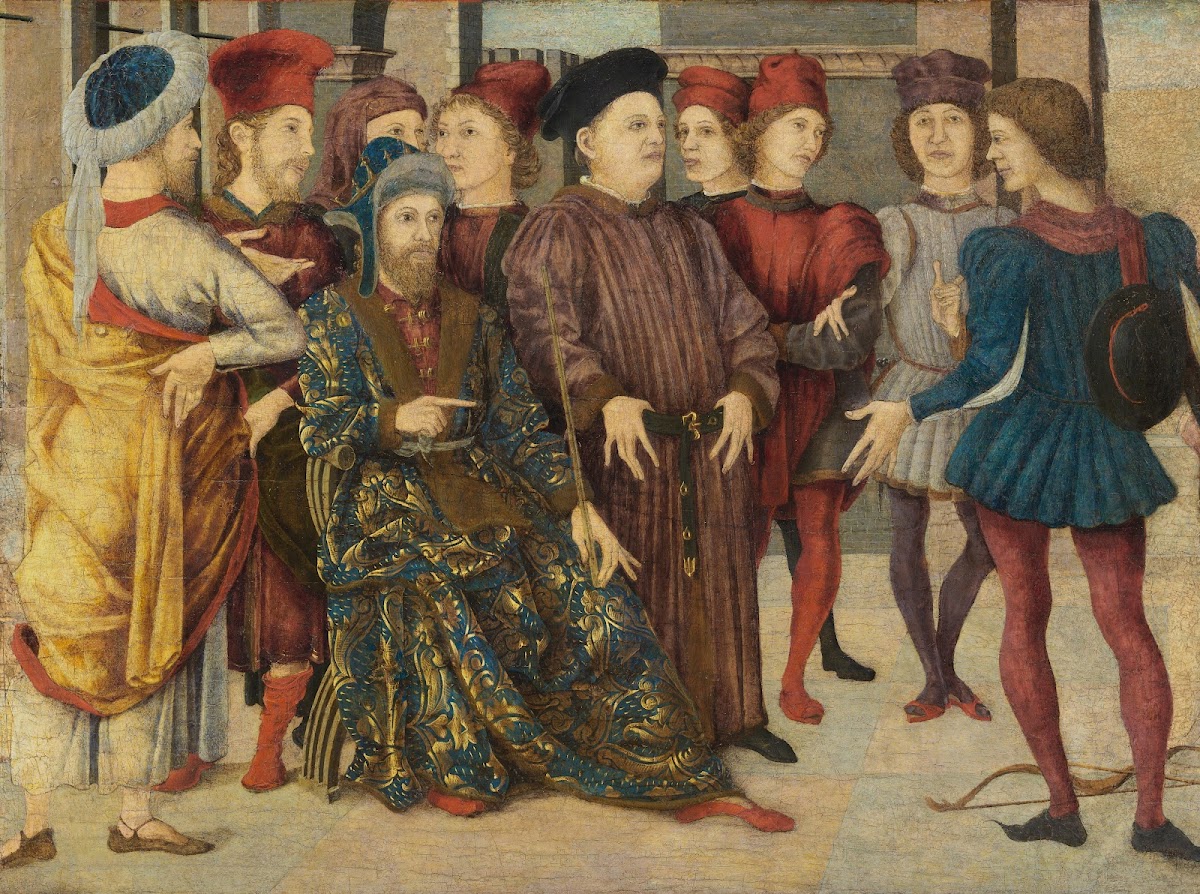 Scene of Judgement from a cassone panel Shooting at Fathers Corpse circa 1462