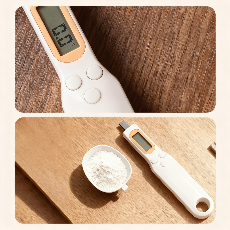 Electronic measuring spoon with scale, 0.1 g accuracy