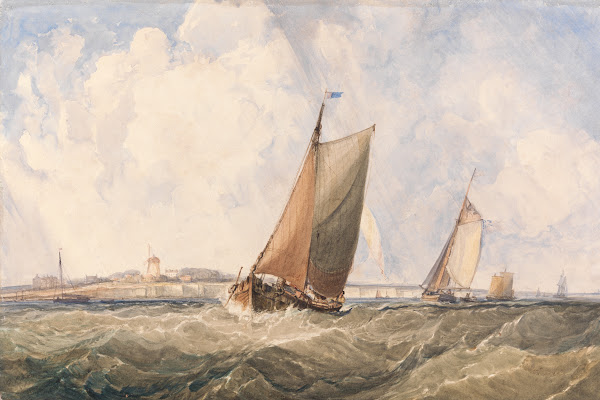 Fishing Vessels in a Heavy Swell off the Coast 1857
