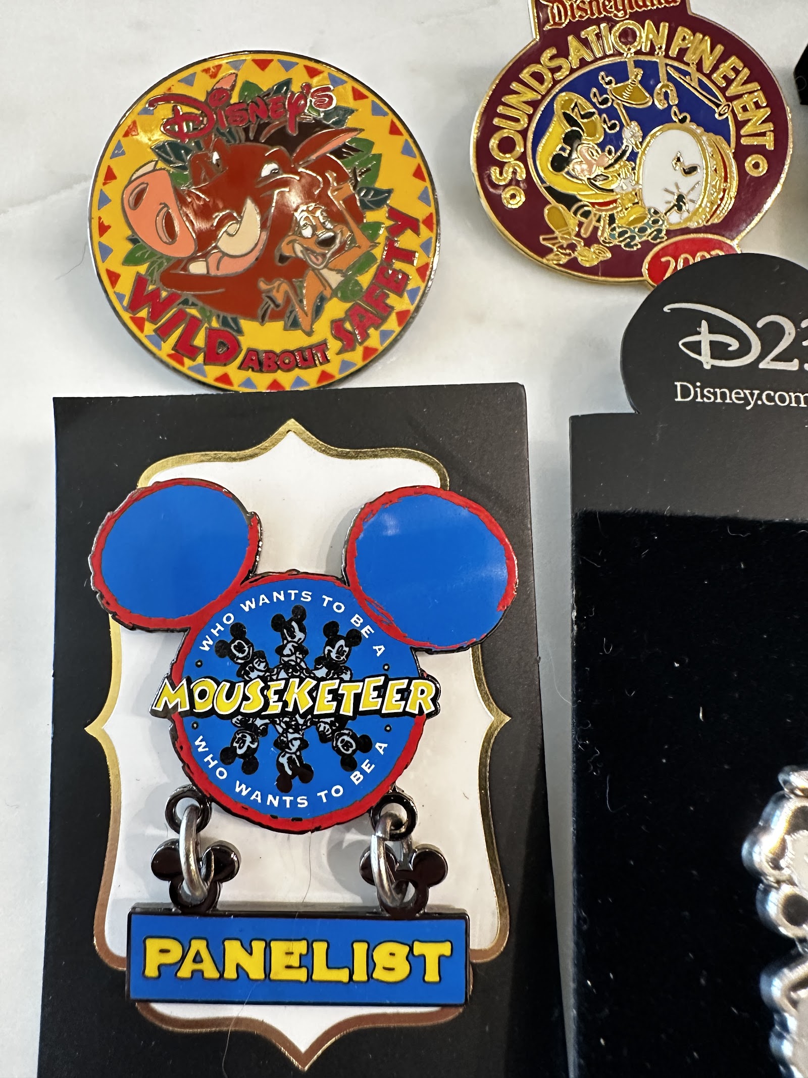 Disney enamel trading pin from the 2000s, approximately 1.5 inches, showing light trading marks on metal and enamel construction
