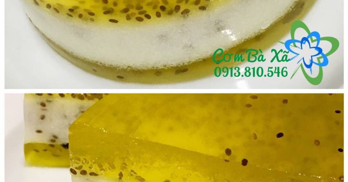Rau câu sữa chua, chanh dây & hạt chia