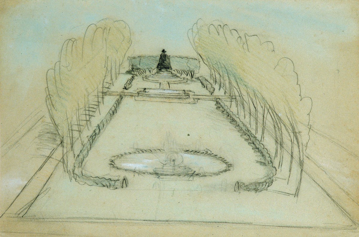 Sketch of Saint Gaudenss Statue of Deacon Samuel Chapin Springfield Massachusett