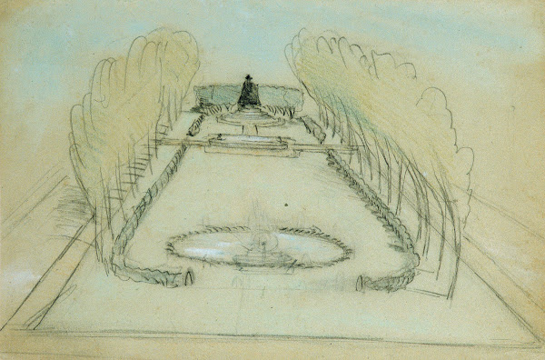 Sketch of Saint Gaudenss Statue of Deacon Samuel Chapin Springfield Massachusett
