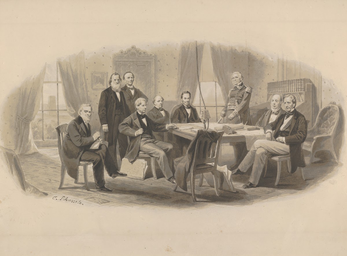 President Lincoln and His Cabinet ca 1861