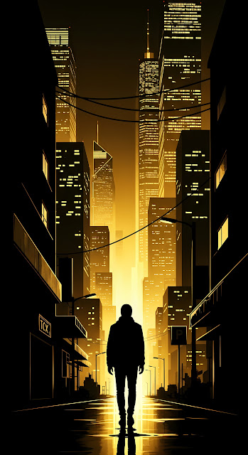 Cyberpunk City Street at Night - Free mobile Wallpaper