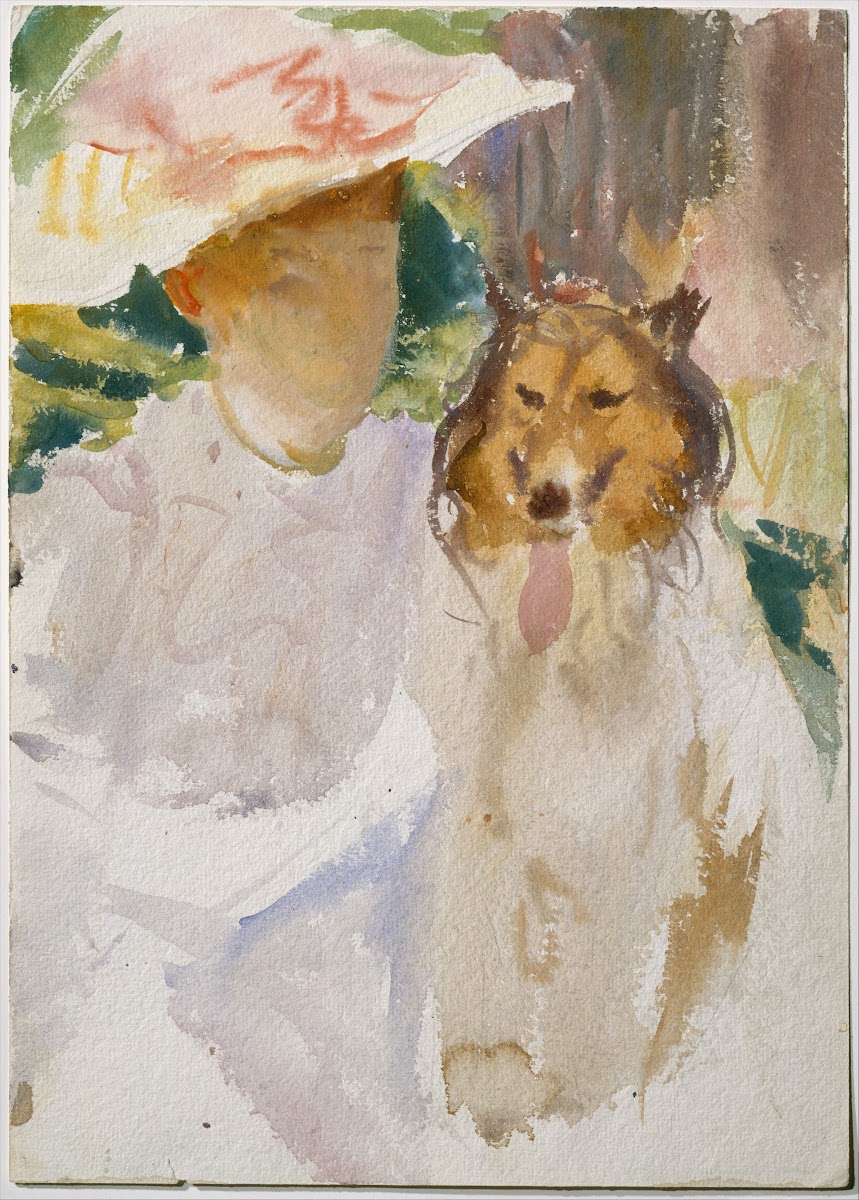 Woman with Collie after 1890
