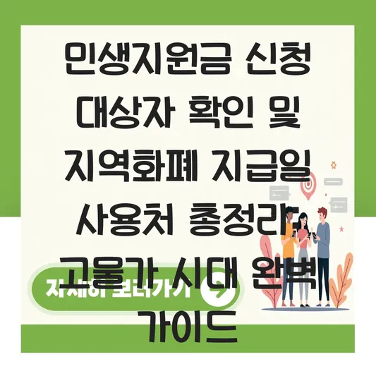 민생지원금 신청 대상자 확인 및 지역화폐 지급일 사용처 총정리 대표 이미지