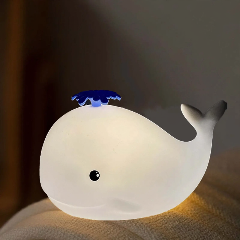 Silicone Tap Light, Whale Design, Rechargeable