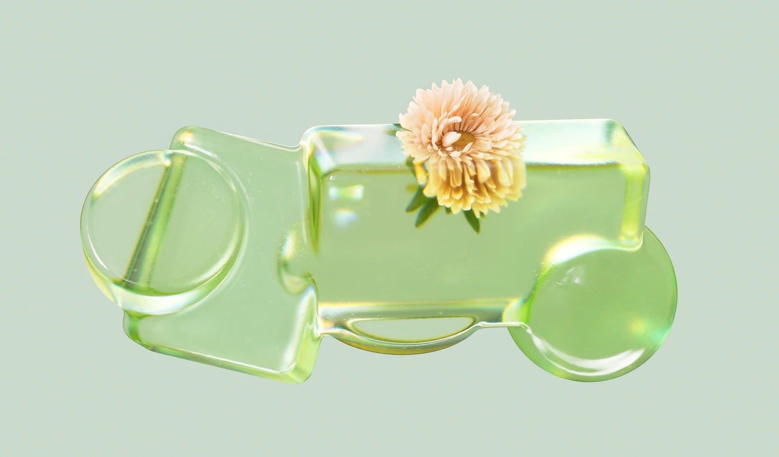 Minimalist Green Glass Truck Vase - Minimalist Still Life 2K Wallpaper (3680x2160)