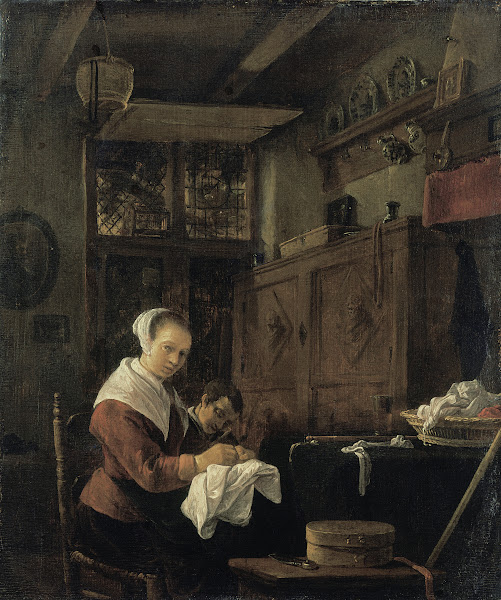 Woman at Her Sewing Table ca 1655