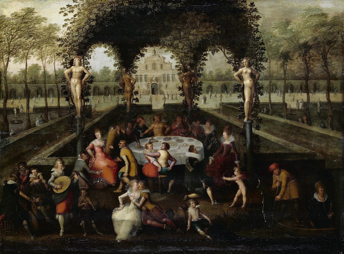 Venus Bacchus and Ceres With Mortals in a Garden of Love 1590   1621