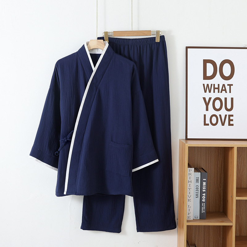 Herren-Hausanzug im Kimono-Stil, Baumwolle, leicht